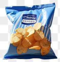 PNG White Chips Bag Packaging open snack food blue.