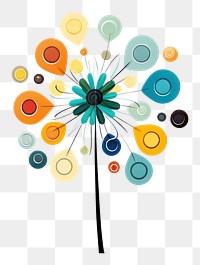 PNG Doodle flower dandelion drawing plant. AI generated Image by rawpixel.