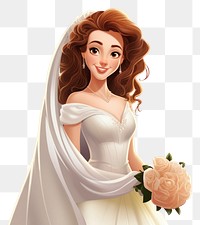 PNG Cartoon illustration of bride wedding cartoon flower.