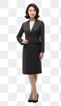 PNG Japanese business woman middleage fashion sleeve blazer.