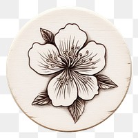 PNG  Azalea flower Seal Wax Stamp pattern plant art.