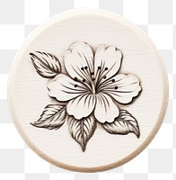PNG  Azalea flower Seal Wax Stamp pattern craft art.