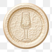 PNG  Champagne glass Seal Wax Stamp jewelry money coin.