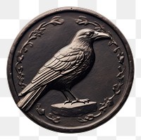PNG  Crow Seal Wax Stamp animal money bird.