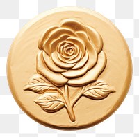 PNG  Garden rose Seal Wax Stamp gold jewelry bronze.