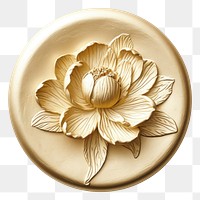 PNG  Wax seal peony craft white background accessories.
