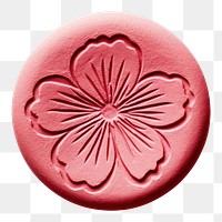 PNG  Sakura flower Seal Wax Stamp food white background confectionery.