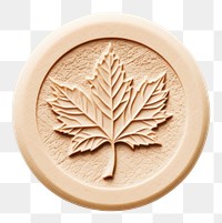 PNG  Wax Stamp maple leaf imprint white background cosmetics pattern.