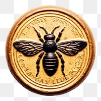 PNG  Seal Wax Stamp bee animal insect white background.