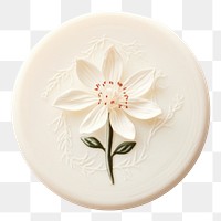 PNG  Tuberose flower Seal Wax Stamp plant white background freshness.