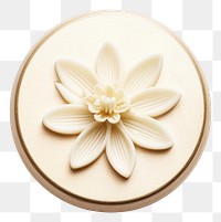 PNG  Tuberose flower Seal Wax Stamp white white background accessories.