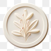 PNG  Tuberose flower Seal Wax Stamp white background porcelain rosemary.