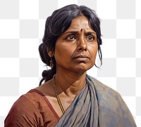PNG Middle aged indian woman portrait adult contemplation.