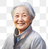 PNG Old east asian woman smiling portrait adult smile.