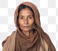 PNG Pakistani middle aged woman portrait scarf contemplation.