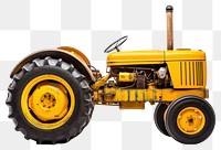 PNG  Yellow tractor vehicle wheel white background.