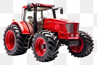 PNG Red tractor vehicle white background transportation. AI generated Image by rawpixel.