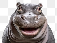 PNG Smiling hippo wildlife animal mammal. 