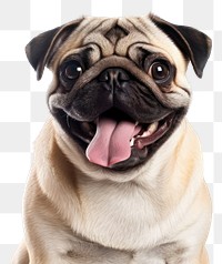 PNG Smiling pug mammal animal pet. AI generated Image by rawpixel.