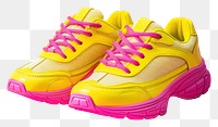 PNG Sport shoes footwear yellow pink.