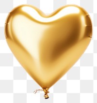 PNG  Golden heart balloon white background celebration accessories.
