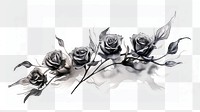 PNG Ink silver roses drawing flower sketch. AI generated Image by rawpixel.
