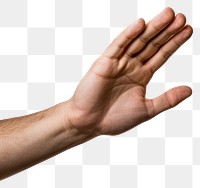 PNG  Open hand finger white background gesturing.