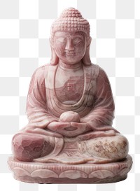 PNG Pink marble statue of Buddha buddha white background representation.