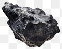 PNG Black meteor mineral rock white background. 