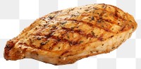 PNG Broiled seasoned Chicken steak meat food white background.