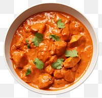 PNG  Chicken tikka masala curry food white background.