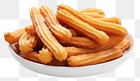 PNG  Churros food white background breakfast.