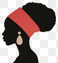 PNG African woman silhouette earring jewelry.