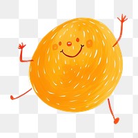 PNG  cute *orange dancing* illustration, in the style of minimalist forms, whimsical animation, risograph, oil pastel texture, isolated on a white background --s 0 --ar 3:2