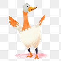 PNG  Goose dancing animal bird beak. AI generated Image by rawpixel.