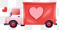 PNG  Heart truck vehicle white background transportation. AI generated Image by rawpixel.