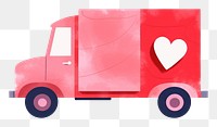 PNG Heart truck vehicle van white background. 