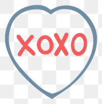 PNG XOXO heart text logo. 