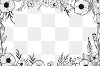 PNG Flower border backgrounds pattern drawing.