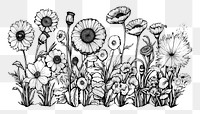 PNG Flowers pattern drawing flower.