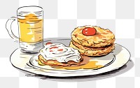 PNG  Breakfast pancake bread plate.