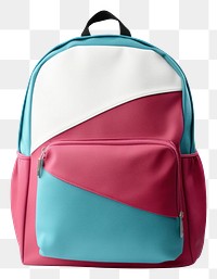 PNG School backpack handbag pink white background.