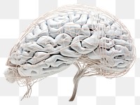 PNG  3d human brain white background illustrated chandelier. AI generated Image by rawpixel.