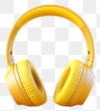 PNG Yellow pastel headphones headset electronics technology.