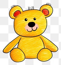 PNG Teddy bear doll cartoon drawing sketch.