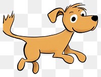 PNG Brown dog jumping cartoon drawing animal.