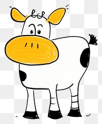 PNG Cow livestock cartoon drawing.