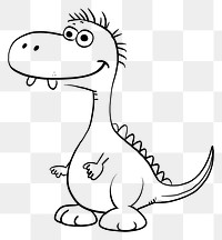 PNG Dinosaur cartoon drawing sketch.