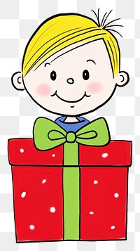 PNG Gift box drawing cartoon cute.