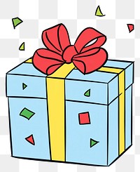 PNG Gift box cartoon line white background.